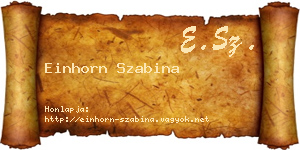 Einhorn Szabina névjegykártya