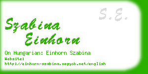 szabina einhorn business card